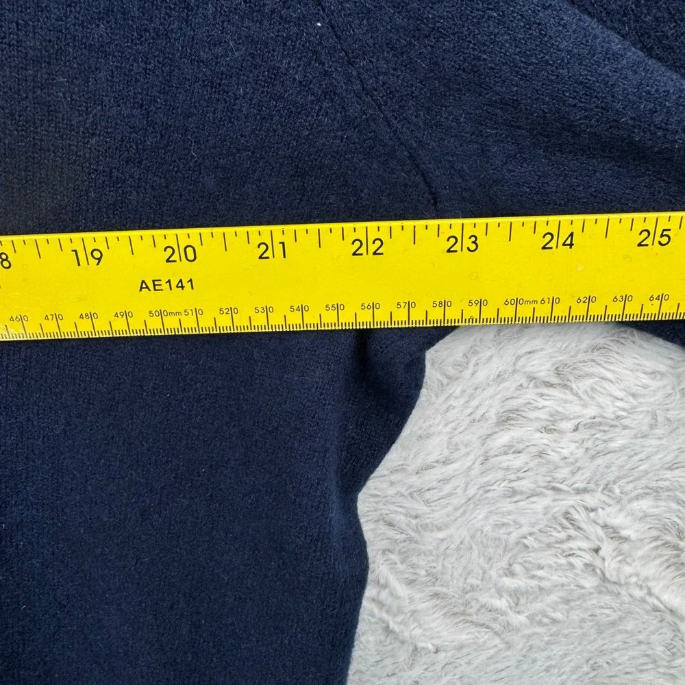 J. Crew Cashmere‎ Quarter Zip Sweater Mens XL Navy Blue Mock Neck Luxury Soft
